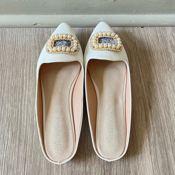 Starella Women’s Mule Bead White Size 9 - Picture 3 of 6
